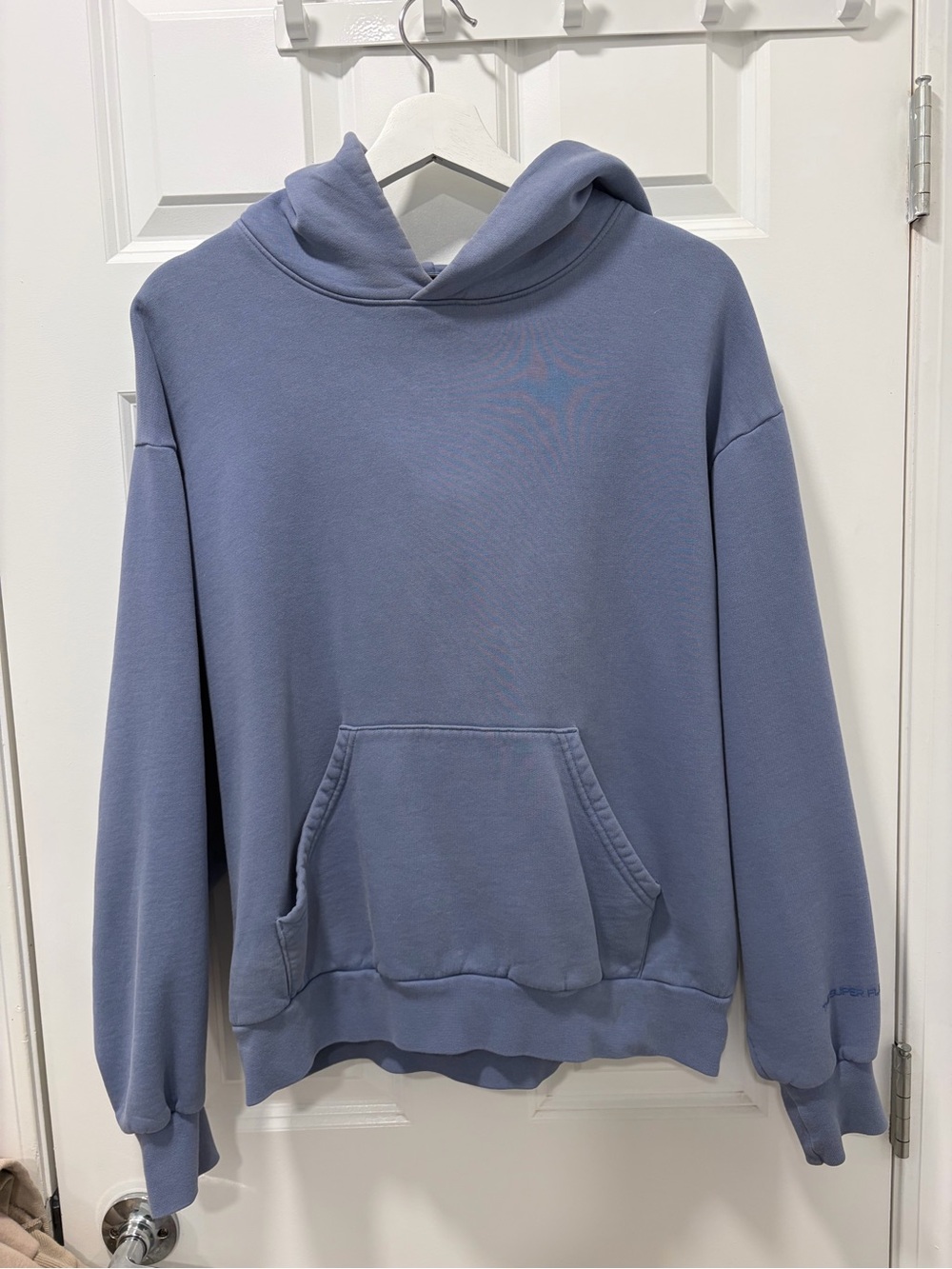 Aritzia Super Fleece Hoodie in Dusty Blue